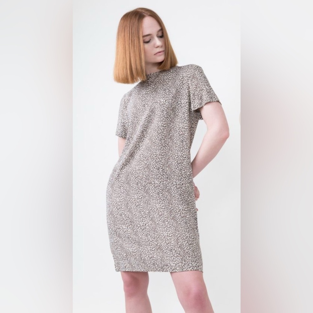 Jenni Kayne Leopard Print Shift Mini Dress Small – Easy Care, Travel Friendly